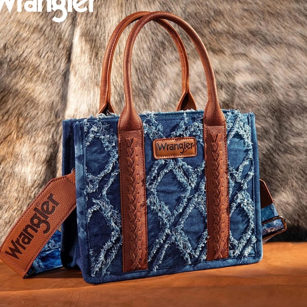 denim wrangler tote bag